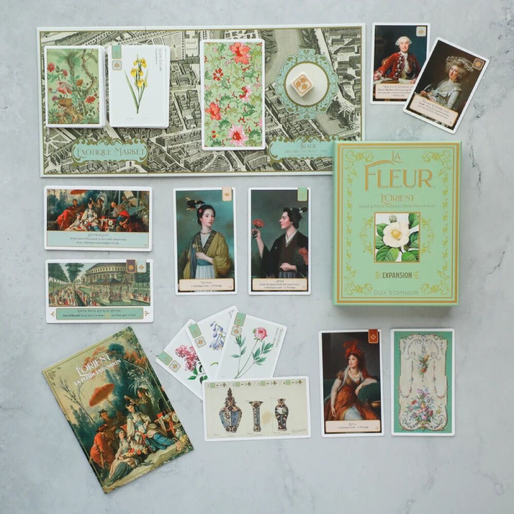 La Fleur L'Orient Expansion board game setup