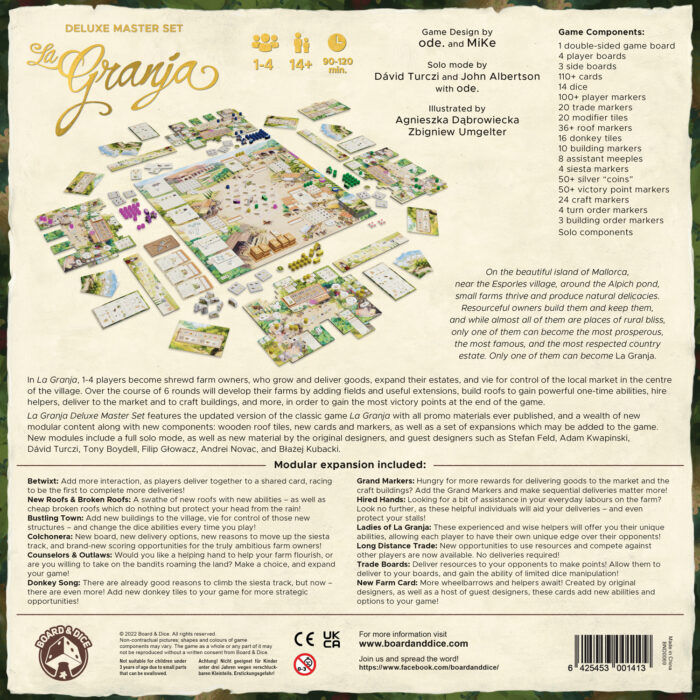 La Granja Deluxe Master Set Back of Box
