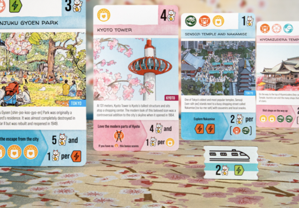 Lets Go to Japan board game cards