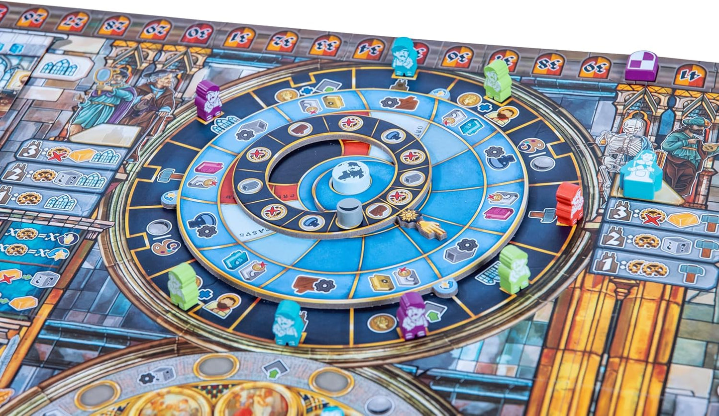Orloj Board game with colorful pieces on a detailed board