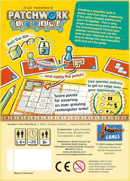 Back of box of Patchwork Doodle
