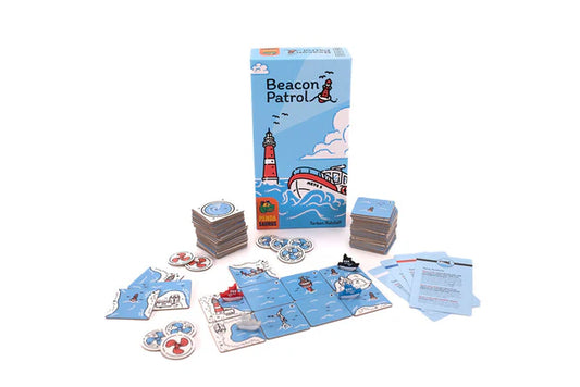 Beacon Patrol board game box and components