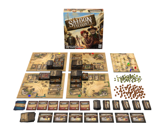 Saloon Tycoon board game components