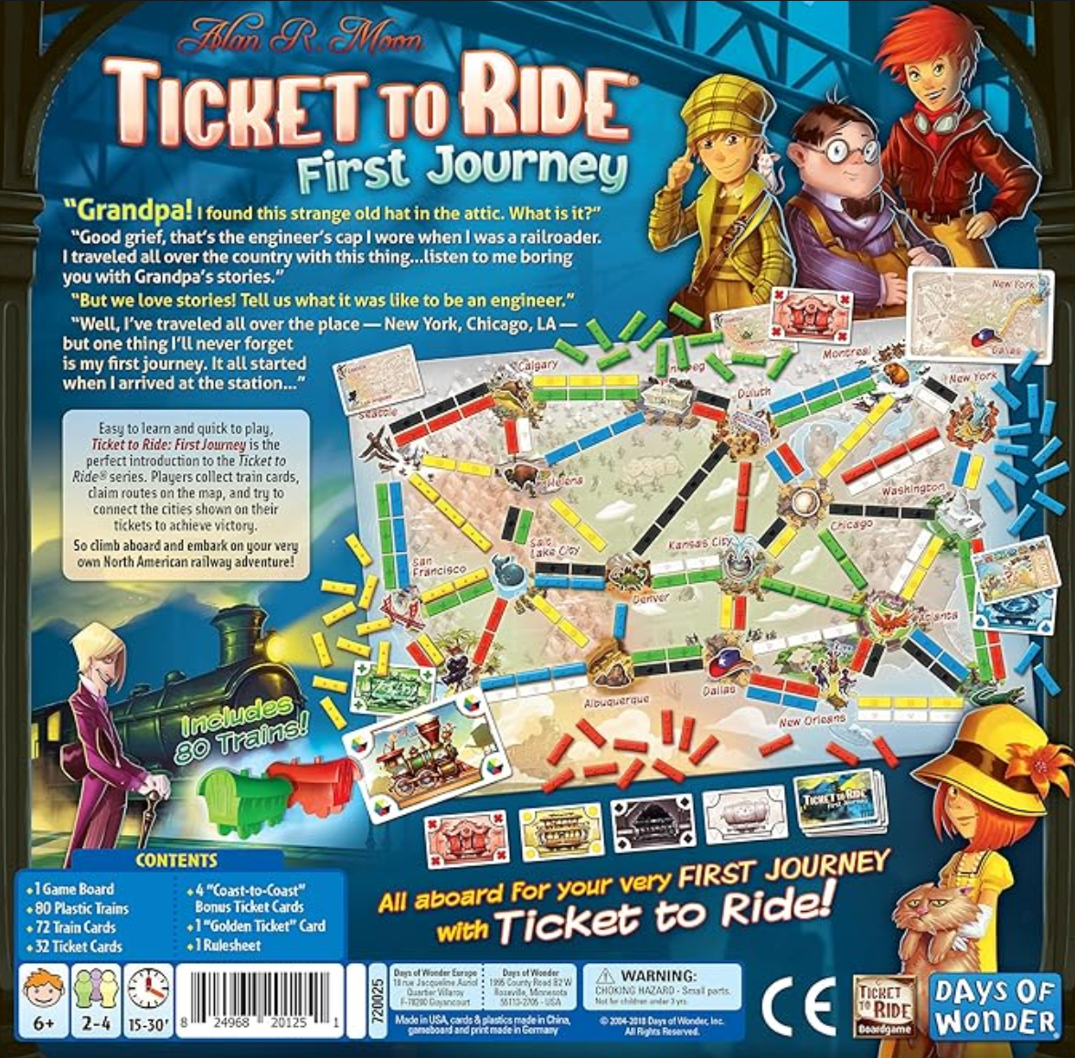 Ticket to ride first journey back of box
