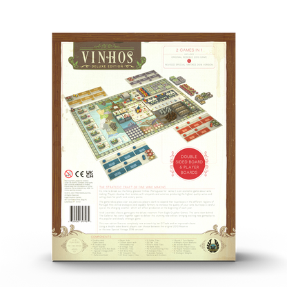 Vinhos Deluxe Board Game back of box