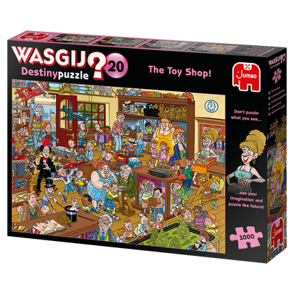 Jumbo Wasgij Destiny puzzle box titled 'The Toy Shop' with colorful illustration on a white background