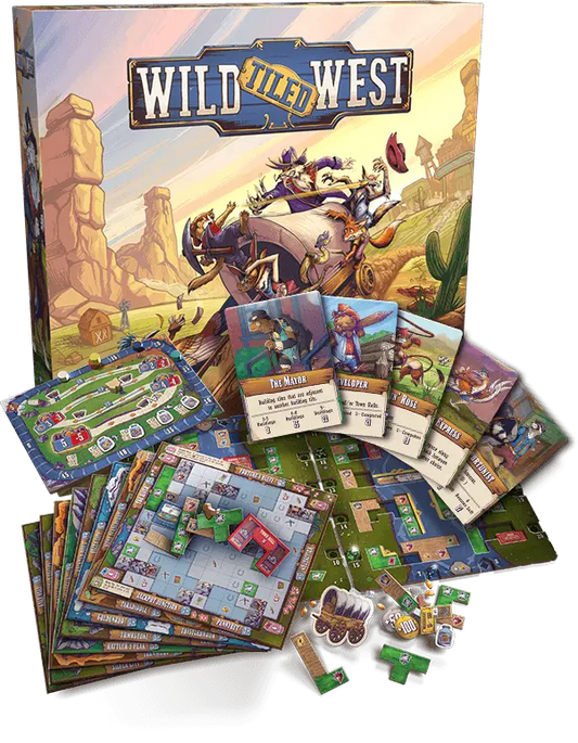 Wild Tiled West game components