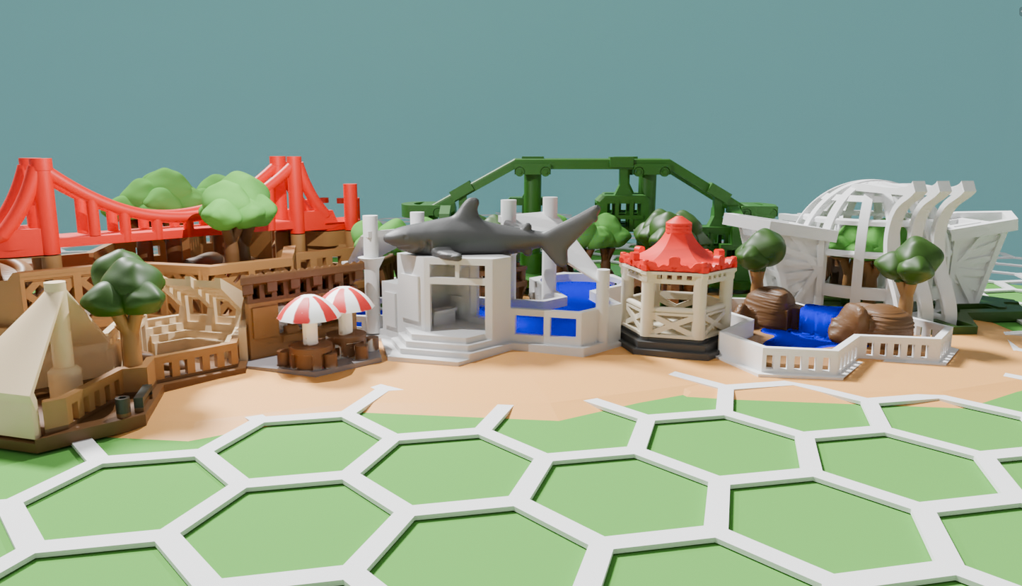 3D Tiles for Ark Nova Board Game Upgrade