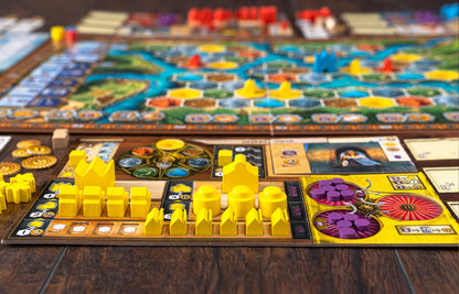Age of Innovation board game yellow player pieces