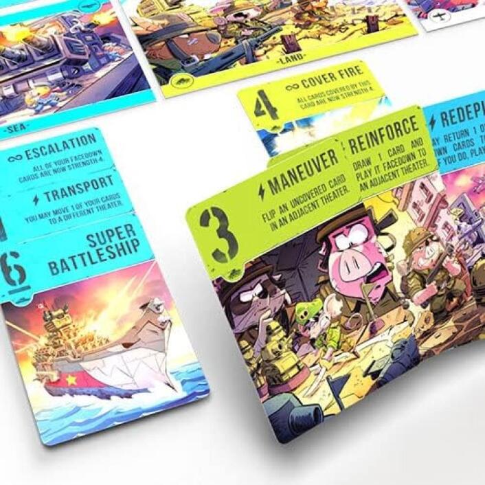 Air land and sea critters at war cards