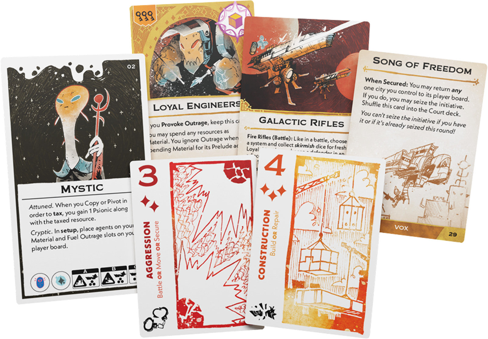 Arcs board game cards