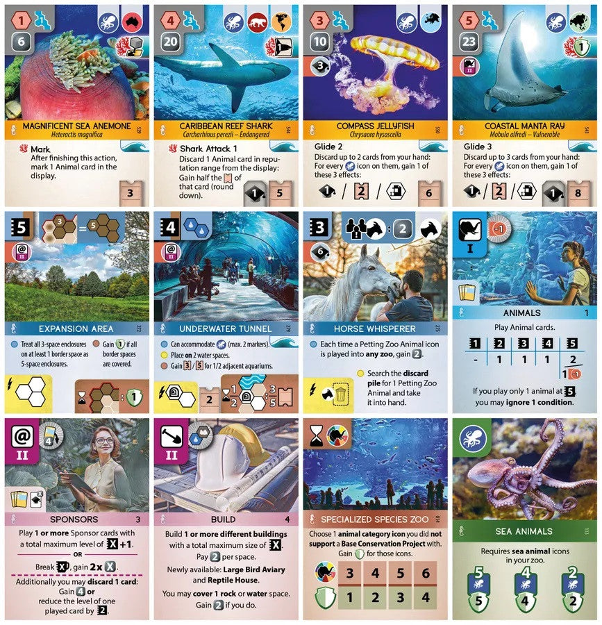Ark Nova Marine Worlds board game cards