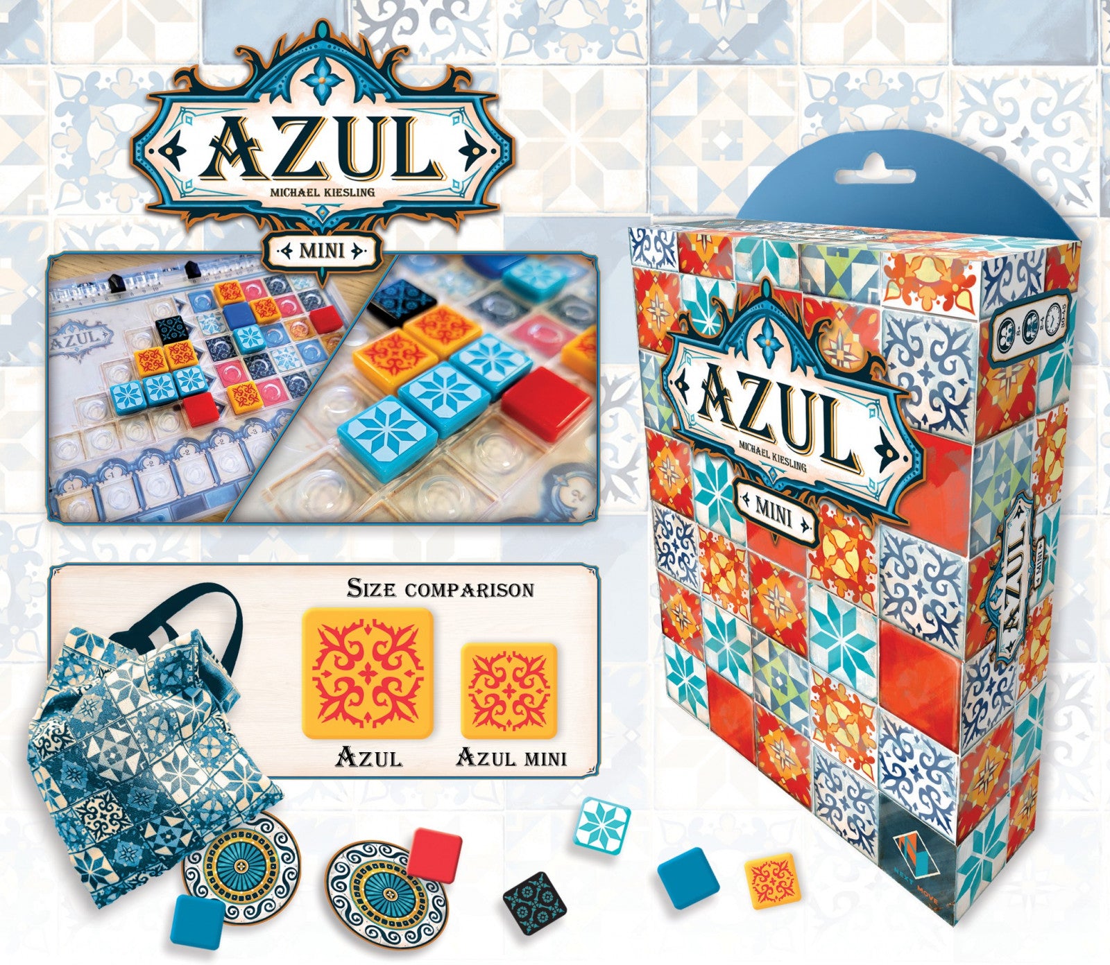 Azul Mini Board Game Travel Edition components