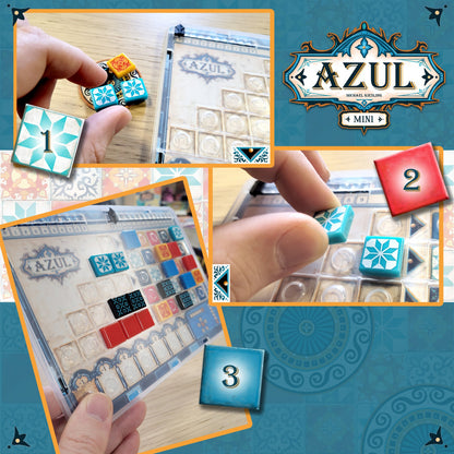 Azul Mini playing the game.