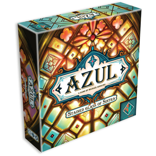 Board game box for 'Azul: Stained Glass of Sintra' with colorful design