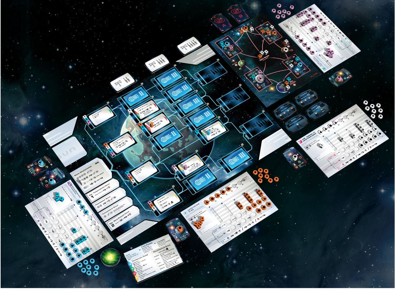 Beyond the Sun board game layout and components