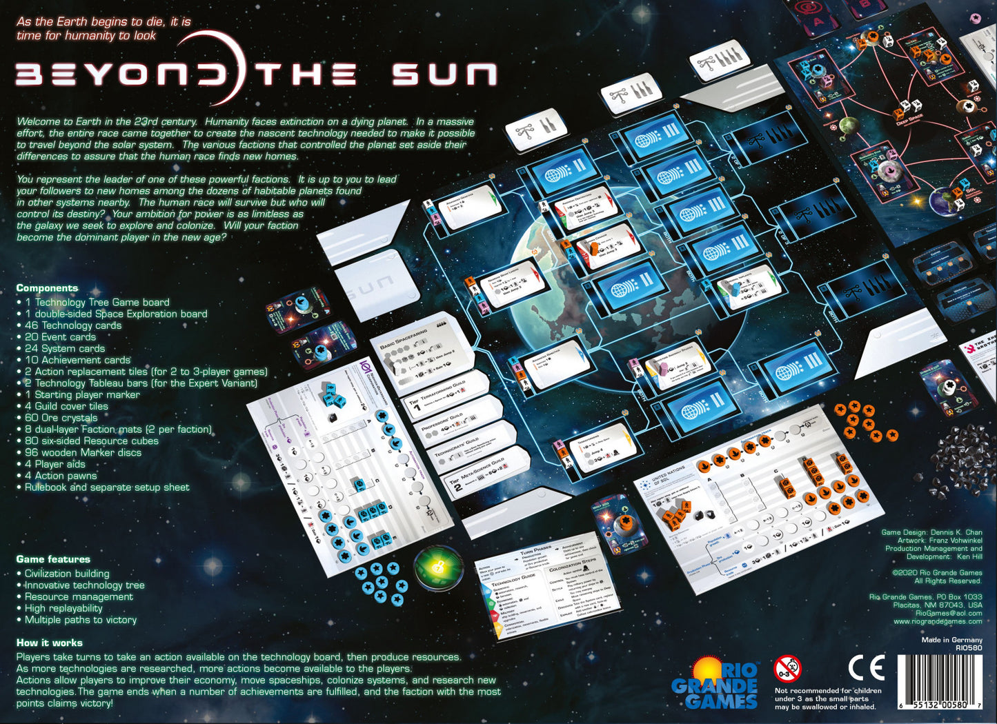 Beyond the sun board game back of box