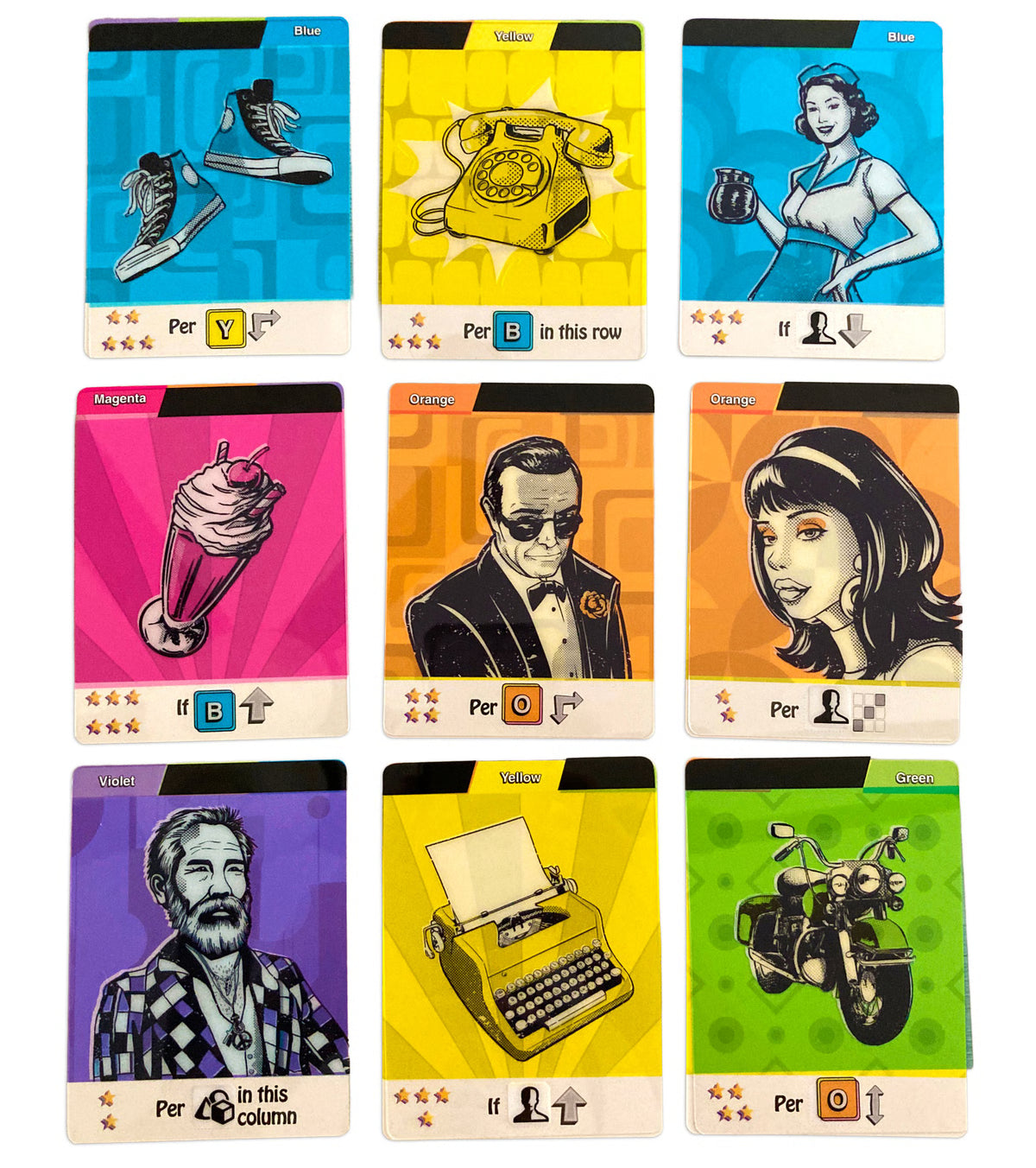 Pop Art board game components