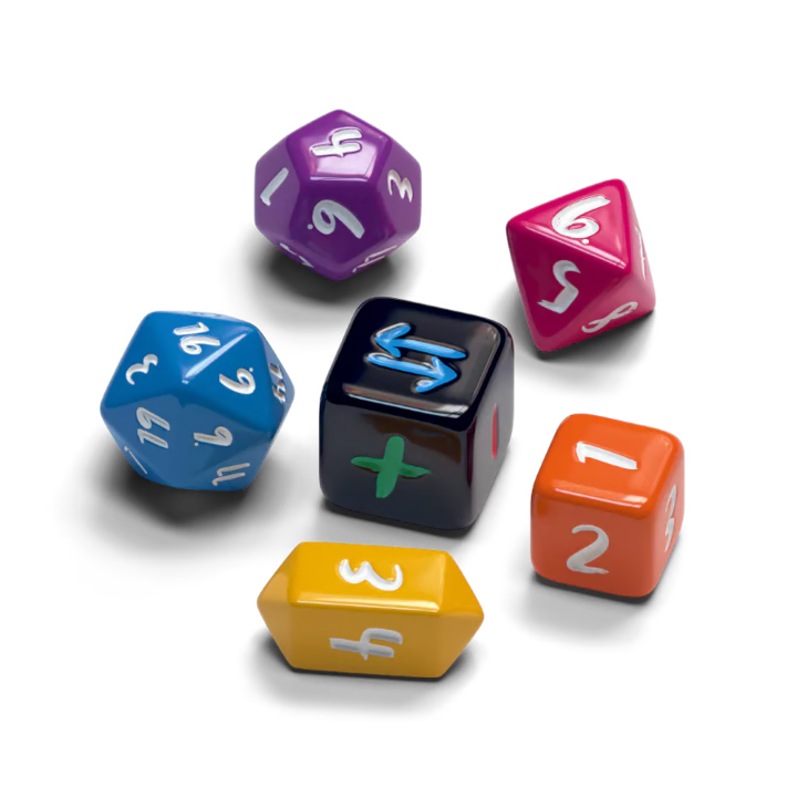Roll to the Top board game dice