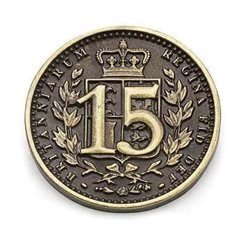 Brass Birmingham metal coin face fifteen pound
