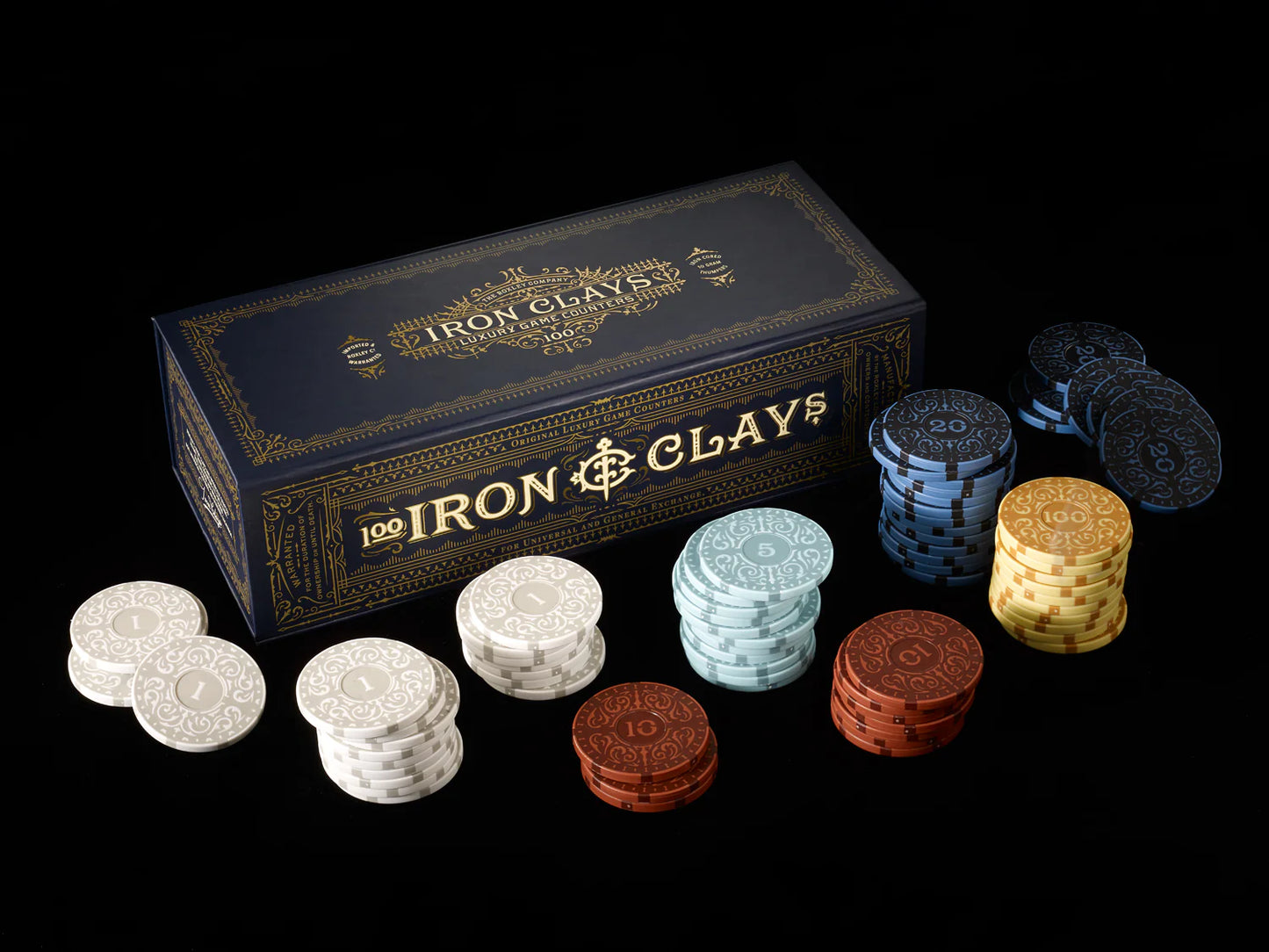 100 Iron Clays Poker Chips