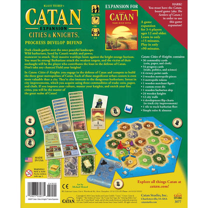 Catan cities and knights expansion back of box