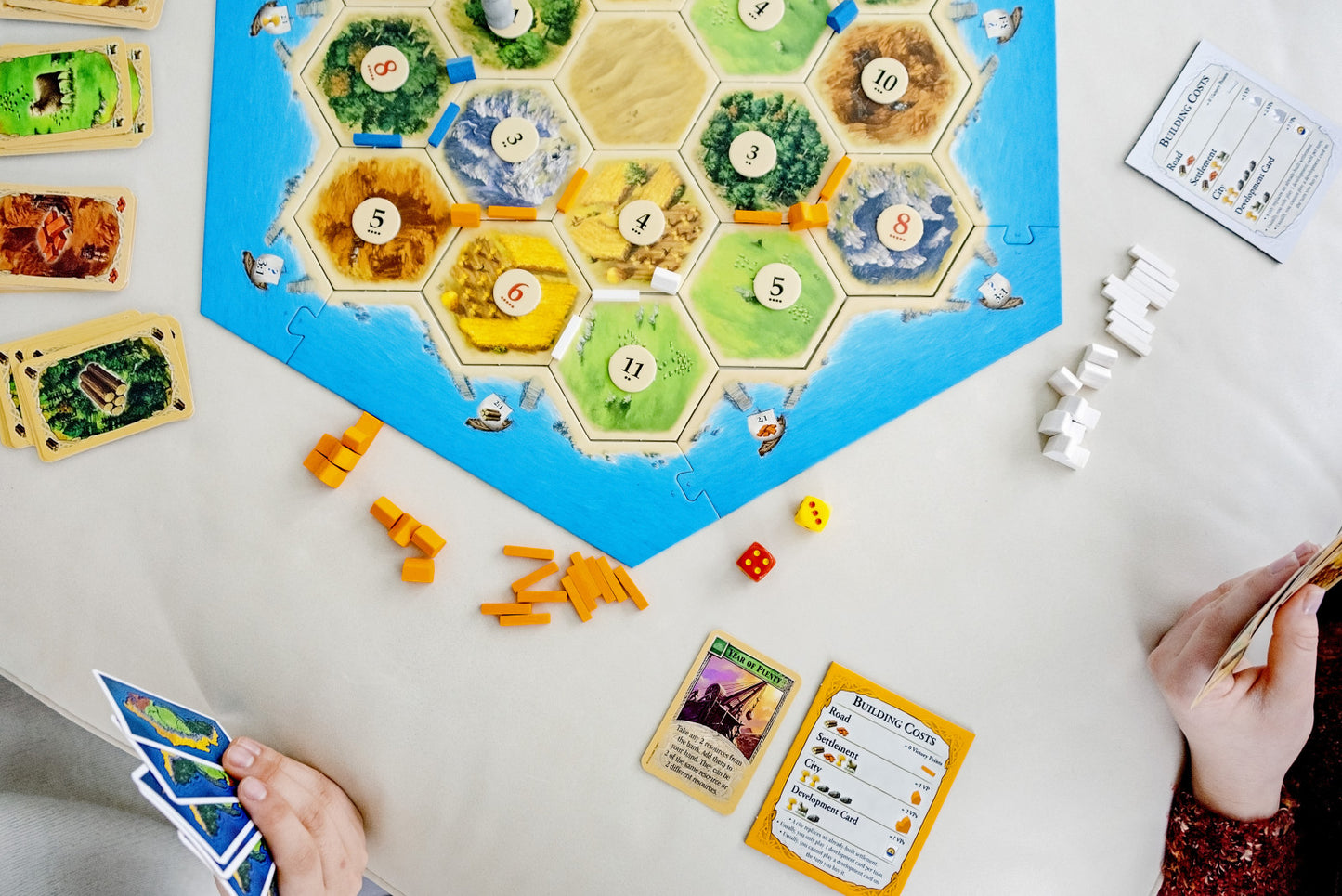 Catan trade build settle board game components