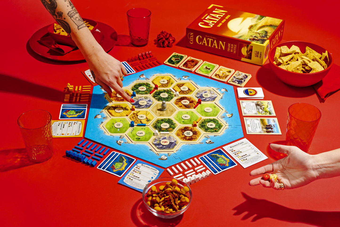 Catan trade build settle board game components