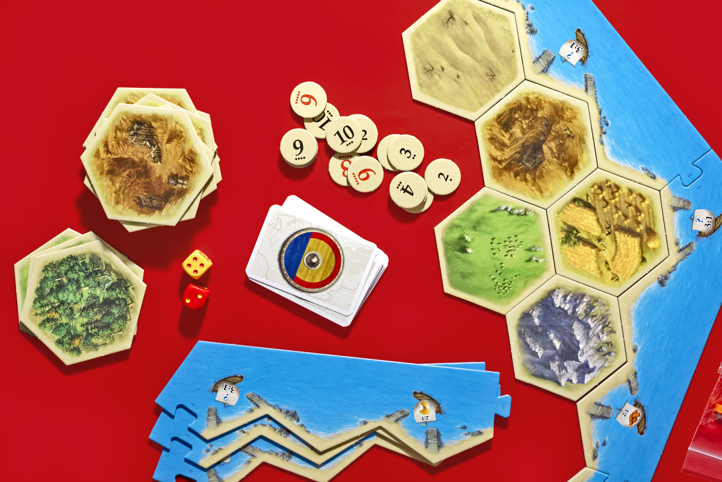 Catan trade build settle board game components