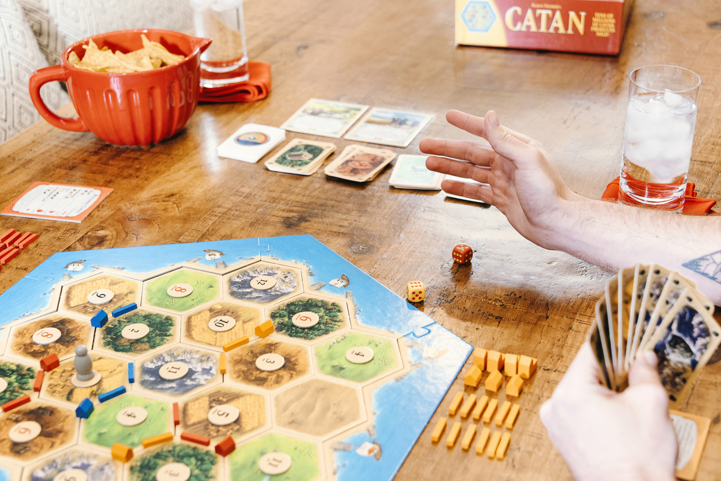 Catan trade build settle board game components