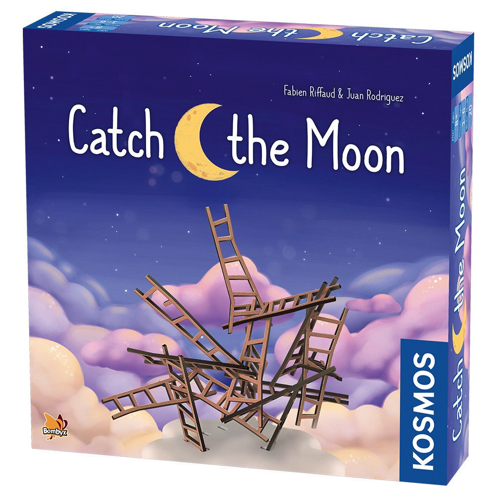 Board game box for 'Catch the Moon' by Kosmos with a night sky and ladder illustration.