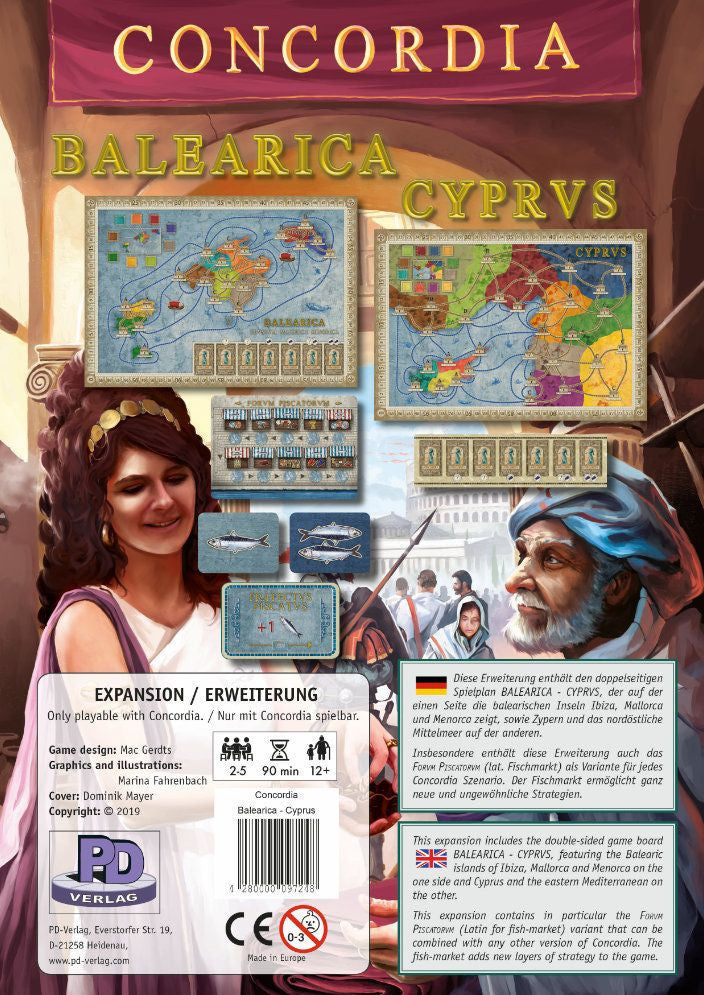 Concordia board game expansion balearica cyprus maps
