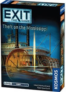 Board game box for 'Exit: The Game - Theft on the Mississippi' by Kosmos