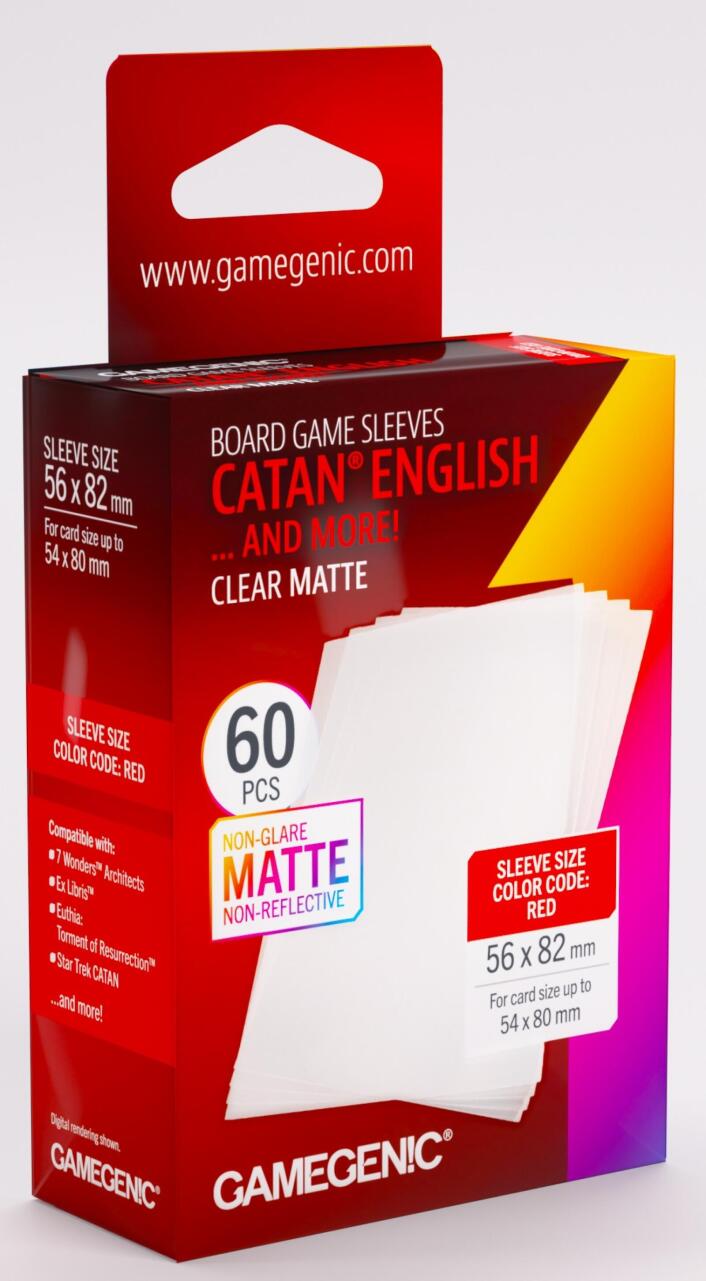 Matte Sleeves - CATAN (56mm x 82mm) (60 Sleeves Per Pack)