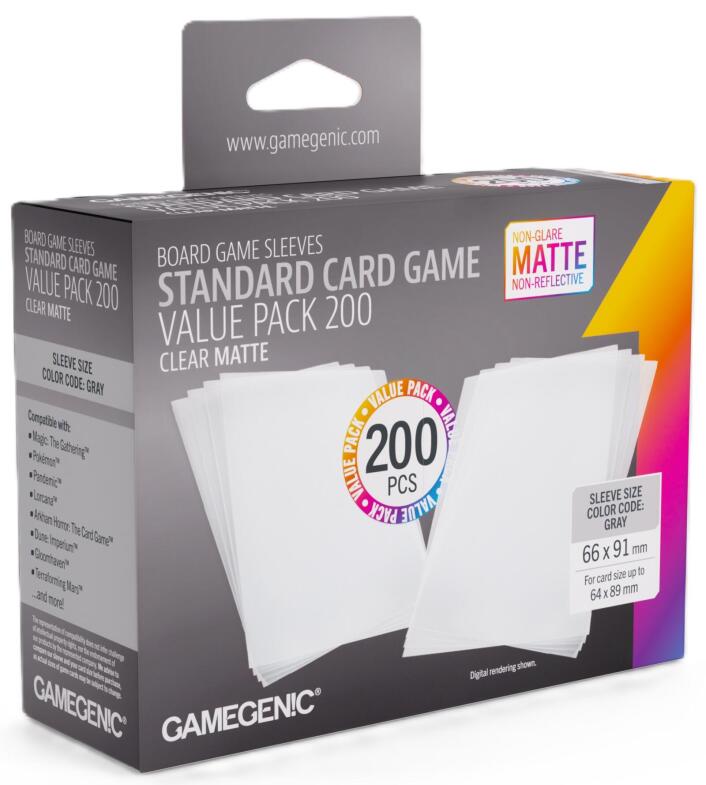 Matte Sleeves - GREY Standard Card Value Pack 66 x 91 (200)