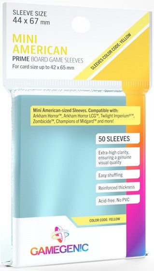 Prime Sleeves - YELLOW Mini American 44 x 67 (50)