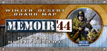 Board game cover for 'Memoir '44' with soldiers and desert landscape