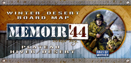 Board game cover for 'Memoir '44' with soldiers and desert landscape