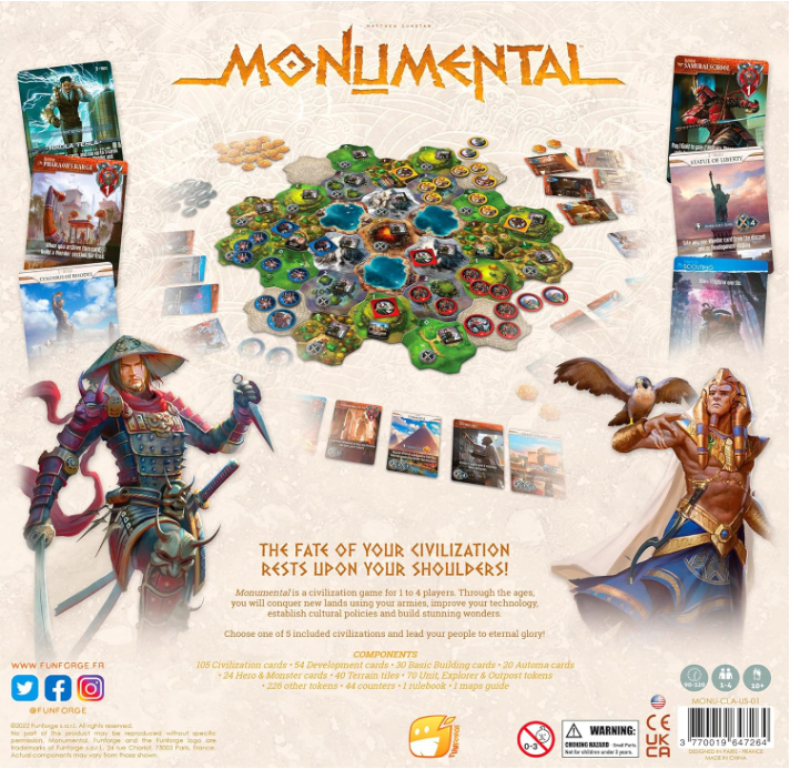 Monumental board game back of box