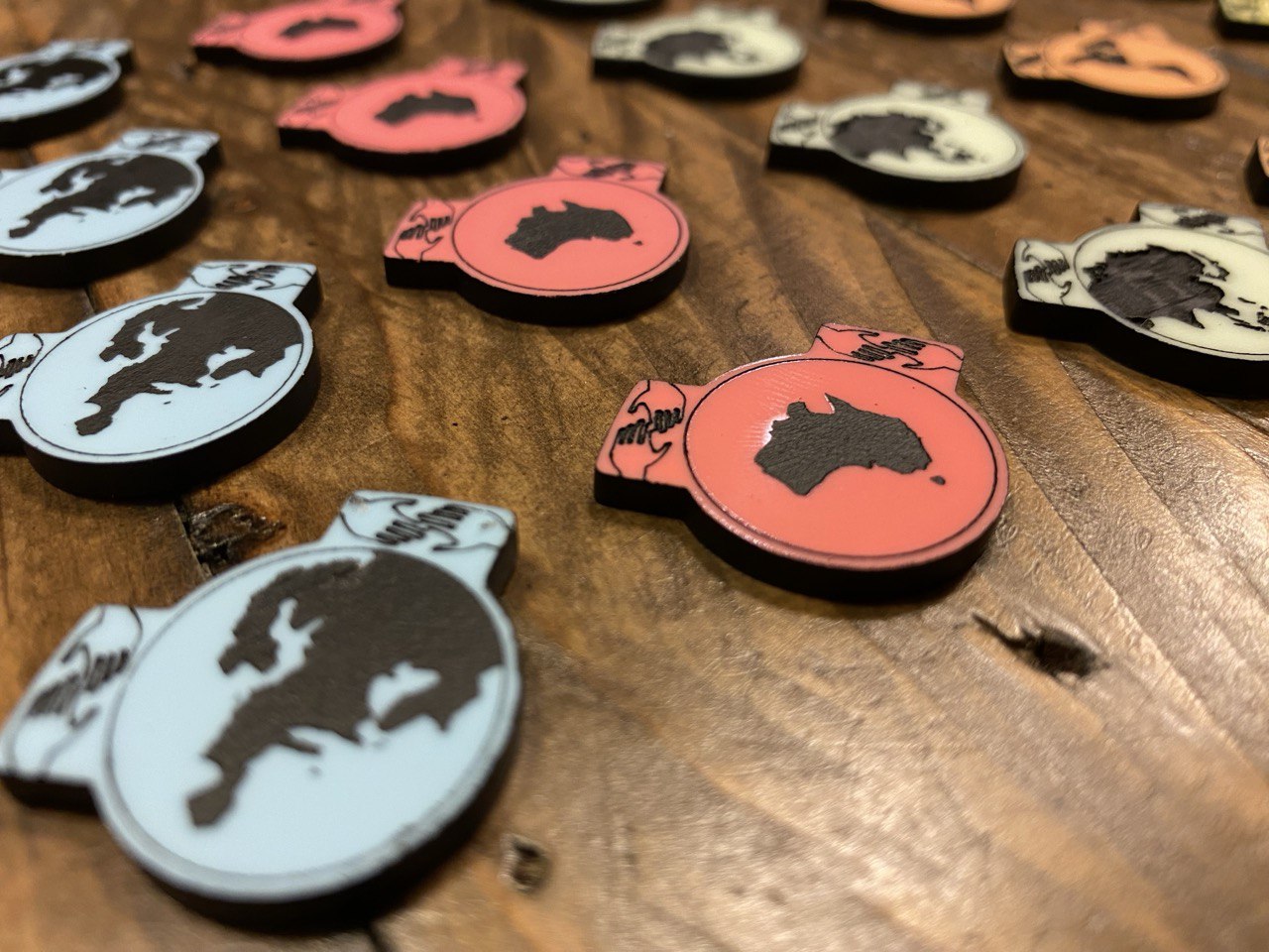 Acrylic Continent Tokens suitable for Ark Nova