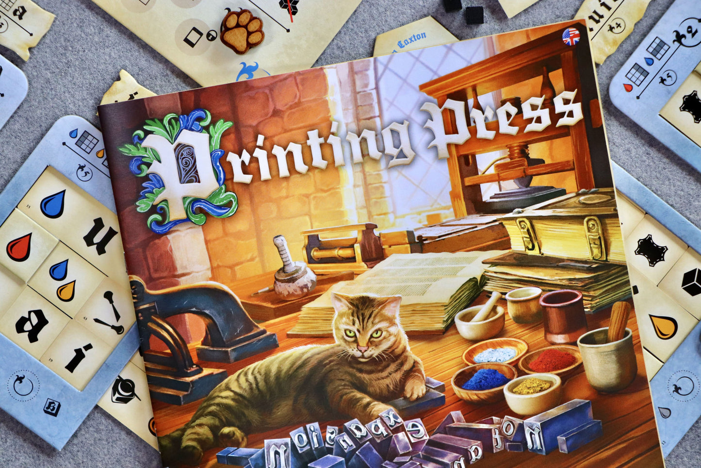 Printing Press board game components