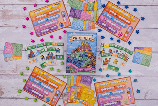 Propolis board game components.