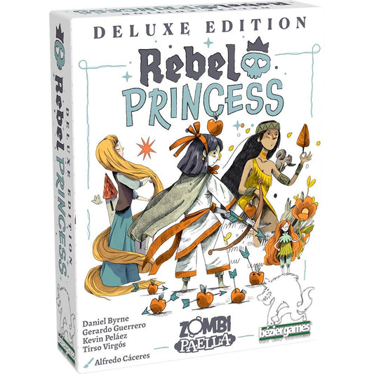 Box for 'Rebel Princess' deluxe edition game with illustrated characters on a white background