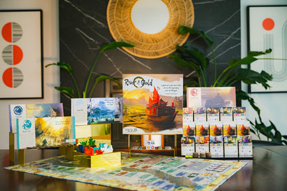 River of board game displayed on the table.