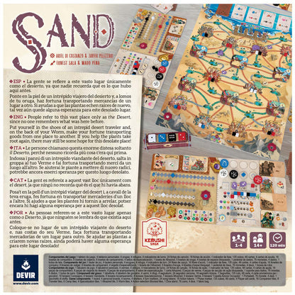 Sand board game back of box