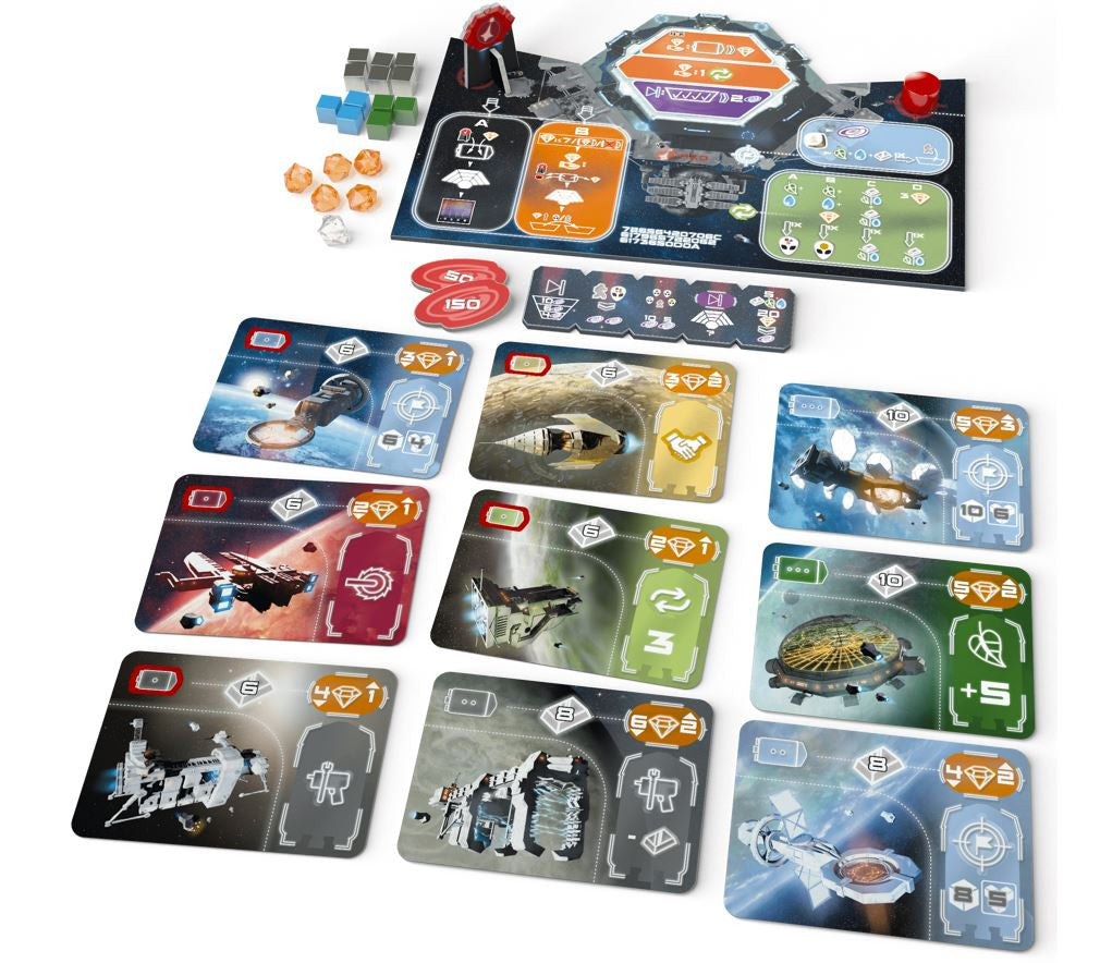 Space Station Phoenix board game components