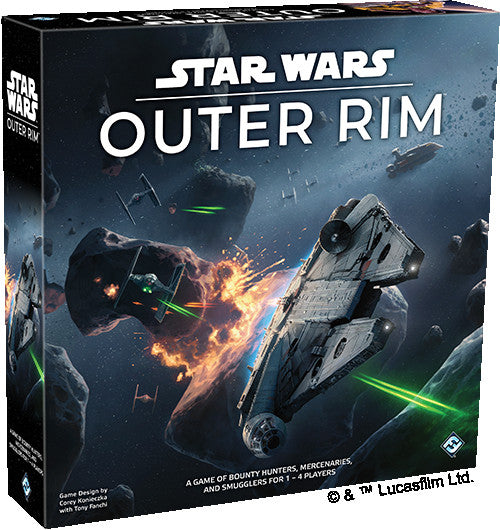 Star Wars Outer Rim game box with space-themed artwork and text.