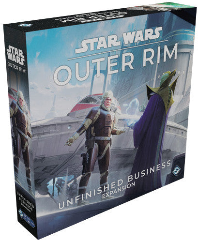 Star Wars Outer Rim game expansion box with characters and spaceship on a white background
