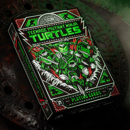 Teenage Mutant Ninja Turtles playing cards on a dark background