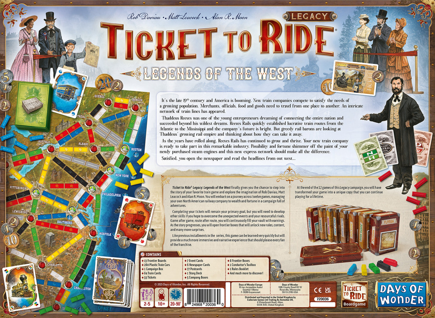 Ticket to ride legacy legends of the west board game back of box